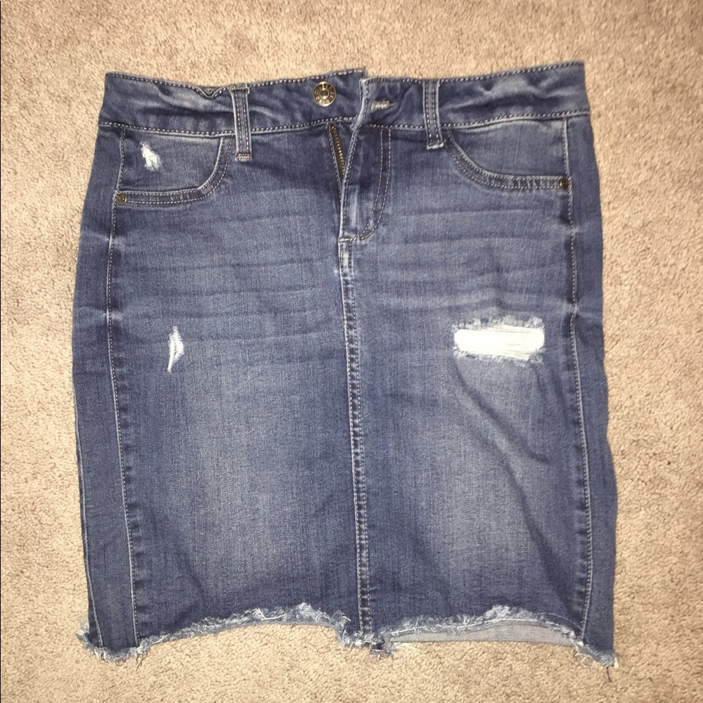 Celebrity Pink Distressed Jean Skirt